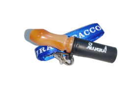 【Samurai Blond】マイマウスピース - シリコン＆アクリル製 首掛けストラップ付き（ブルー）